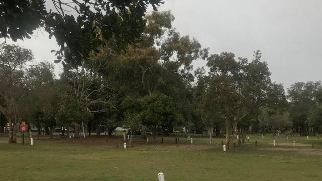 The empty campsite site at Amity Point.