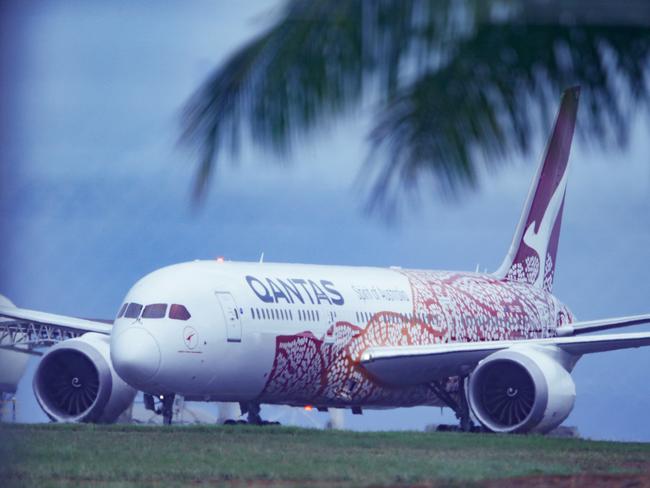 QANTAS repatriation Flight from Frankfurt to Darwin landed today.Picture GLENN CAMPBELL