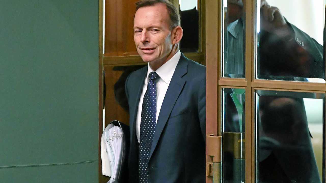 Tony Abbott arrives for Question Time in Parliament. Picture: MICK TSIKAS