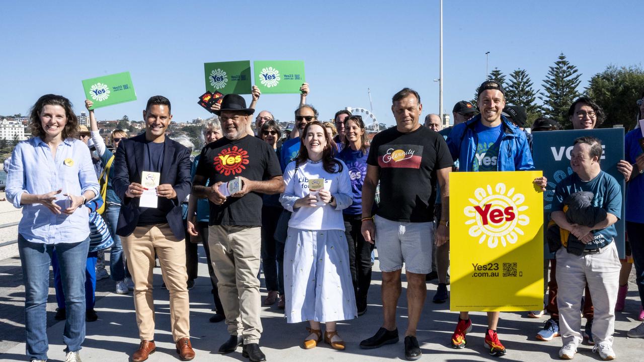 Federal MP Allegra Spender (left), and state MPs Alex Greenwich and Felicity Wilson (second and fourth from the left) also attended the event. Picture: NCA NewsWire / Monique Harmer