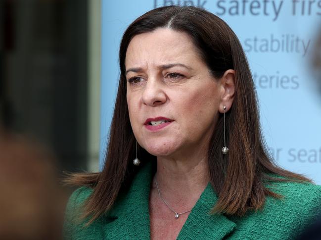 BRISBANE AUSTRALIA Thursday 5th December 2024 - Queensland Attorney-General and Minister for Justice and Integrity Deb Frecklington speaking at a press conference with the Office of Fair Trading about dangerous items. Picture David Clark