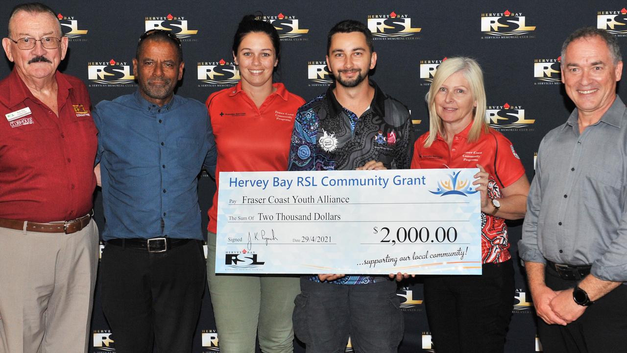 Fraser Coast Youth Alliance, who received $2,000 at the Hervey Bay RSL Community Grants presentation on Thursday, April 30.