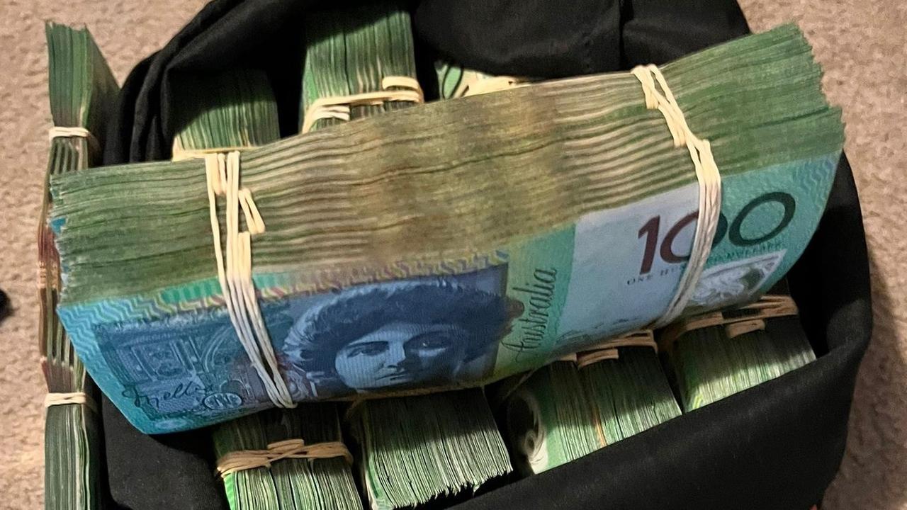 The nine arrests saw more than $300,000 seized in cash, often in large bill denominations. Picture: SA Police