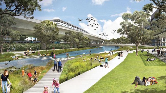 How a revitalised Moonee Ponds Creek could look. Picture: Supplied.