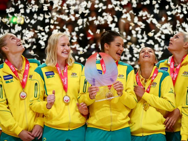 The Diamonds with the Quad series trophy.