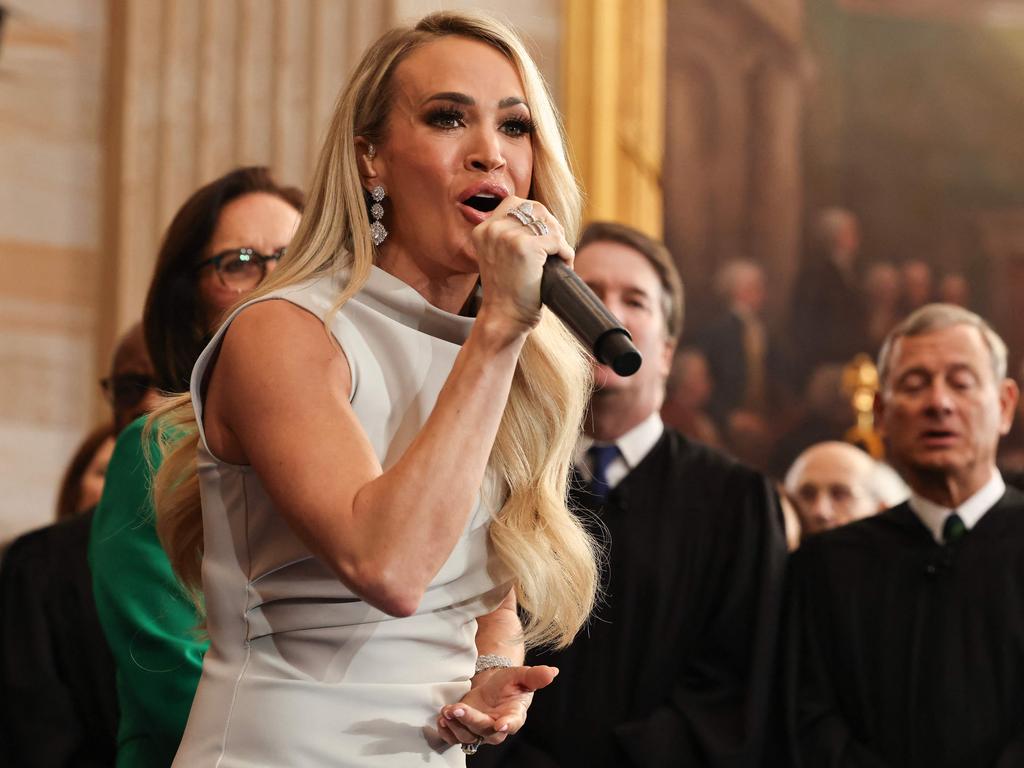 Country music artist Carrie Underwood performs during inauguration ceremonies in the Rotunda of the U.S. Capitol on January 20, 2025 in Washington, DC. Picture: Getty Images via AFP