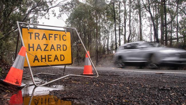 The stretch of road on Cattai Ridge Road where Karen Mitchell died in a car accident on Monday. Picture: James Gourley