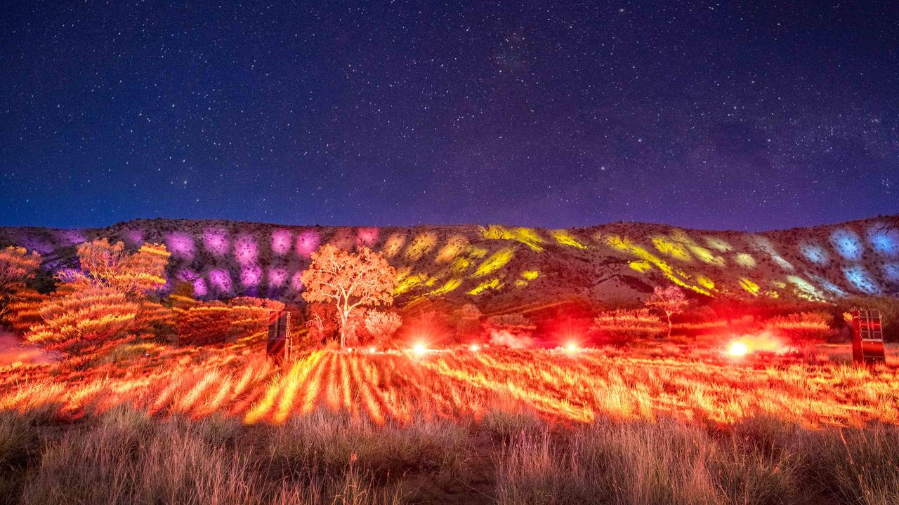 MacDonnell Ranges light show. Picture: Supplied