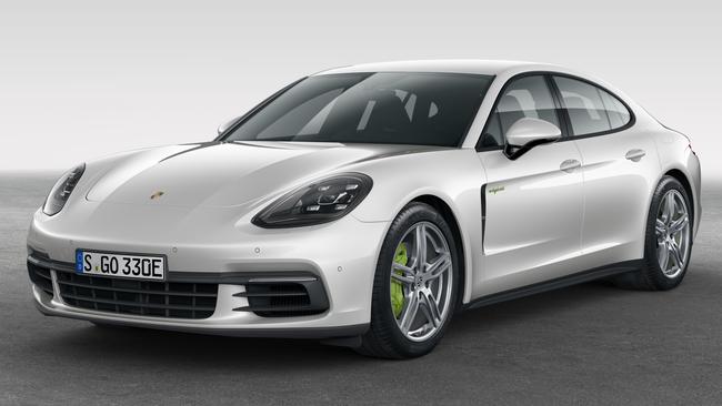 The green callipers are a pointer to the Panamera’s environmental credentials. Pic: Supplied.