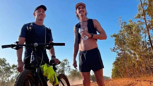 The pair completed the equivalent of a marathon a day to complete the feat. Photo: Supplied.