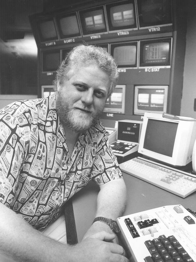 Channel Eight general manager Andrew Bruyn in his Darwin studio in 1993