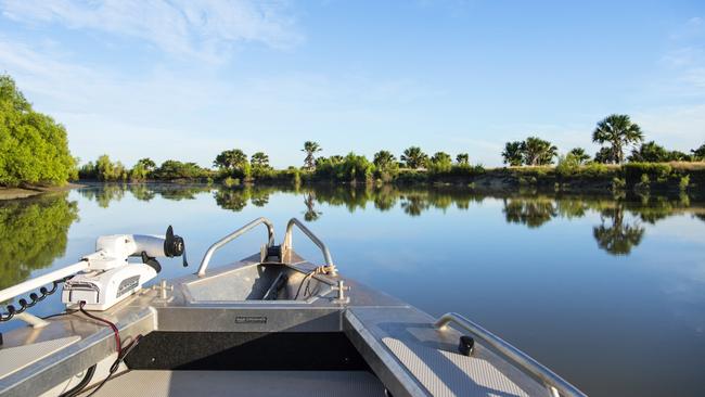 Aboard a Dhipirri Barra and Sportfishing Lodge fishing tour.