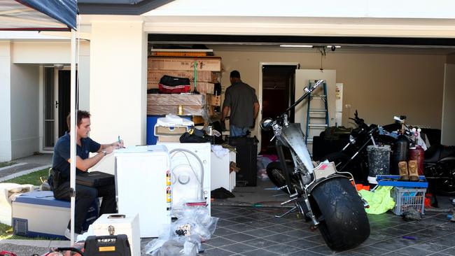 Police raid a Gold Coast home in connection with the drug-smuggling case. Picture: David Clark