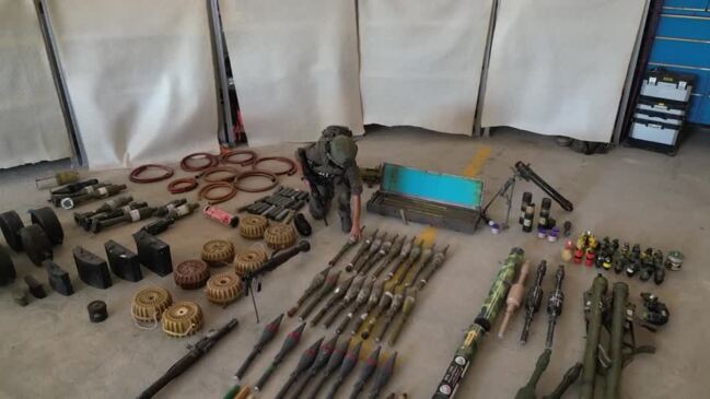 Israel's army shows weapons seized from Hamas