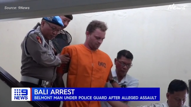 Moment Aussie man arrested over alleged assault in Bali