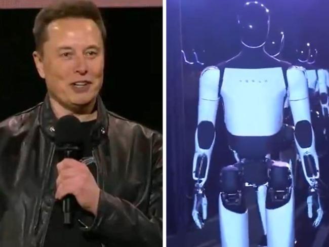 Elon Musk reveals new Optimus robots from Tesla. Pictures: Tesla/X.