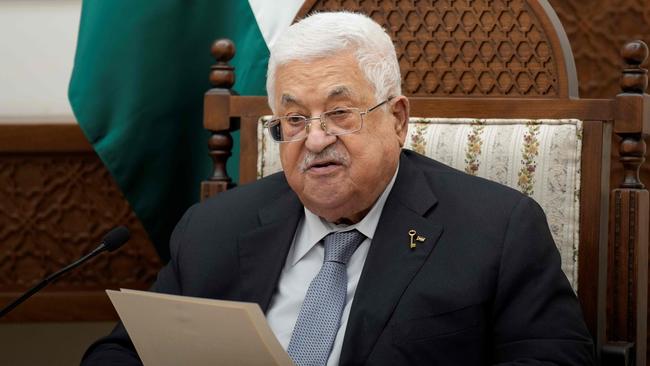 Palestinian President Mahmoud Abbas speaks during a meeting with French President on October 24. Picture: AFP