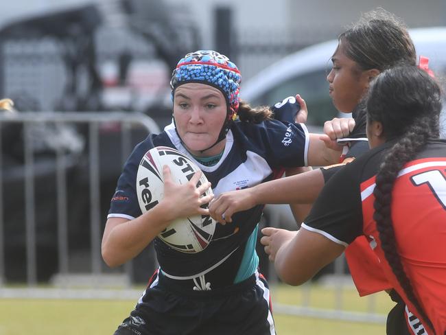Kirwan State High School hosts St Patrick's College, Mackay, in round 1 of the 2025 Aaron Payne Cup. Senior Girls. Picture: Evan Morgan