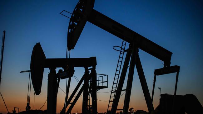 Oil pumpjacks operate in California. Picture: AFP
