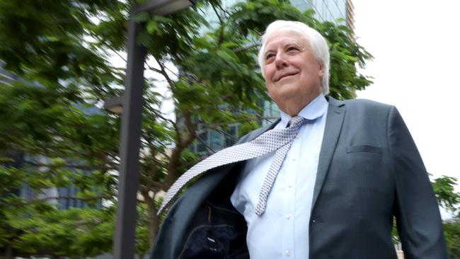 Clive Palmer, gives a press conference about his latest court win related to people sacked from the the police and ambulance services for vaccine related issues, Brisbane City, on Tuesday 27th February - Photo Steve Pohlner