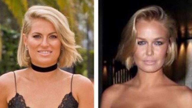 One of these women is Lara Bingle. The other is a woman trying to look like Lara Bingle on a reality dating show.