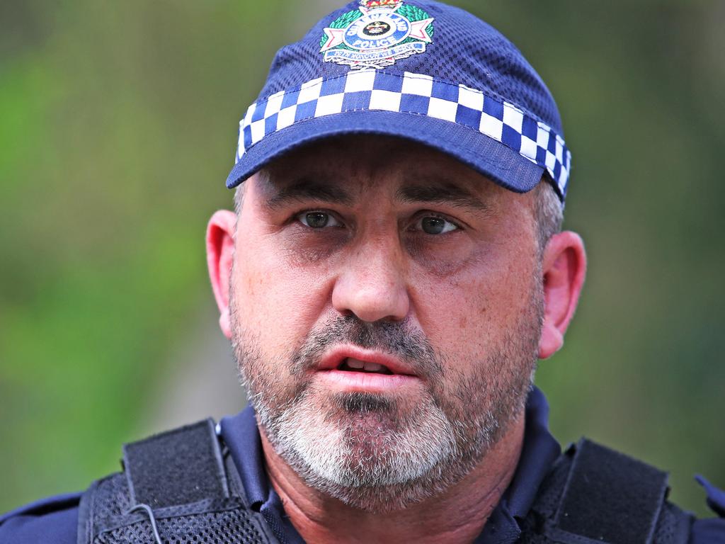 Acting Inspector Gary Worrell addresses the media. Picture: Zak Simmonds