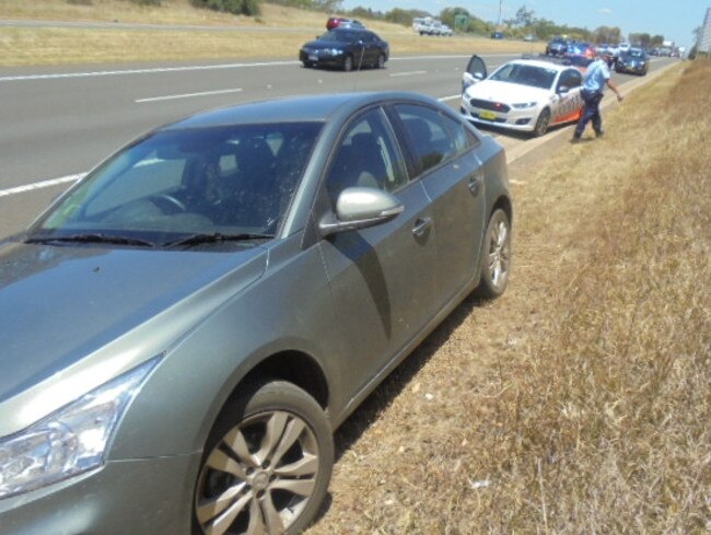 A roadside arrest on the Hume Highway after stolen goods were located.