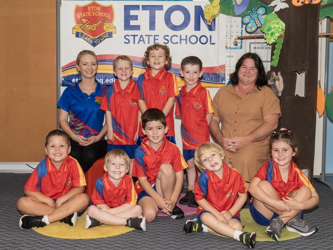 Eton State School Back Row: Rylen Burgess, Ruby Catlin, Jake Black Front Row: Dominic Jenkins-Cuso, Lukas Smith, Fletcher Bettridge, Arlo Cole, Ruby Cook Mrs Parkinson, Mrs Jorgensen Picture: Michaela Harlow