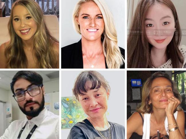 Bondi stabbing victims composite - TOP, left to right - Bondi stabbing victims composite - TOP, left to right - Jade Young,Dawn Singleton, Ashlee Good,  Cheng YixuanBOTTOM, left to right: Faraz Ahmed Tahir, Jade Young, Pikria Darchia