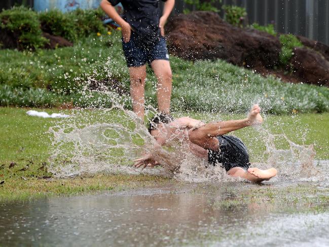 Local kids enjoying themselves in the water. Picture: David Clark