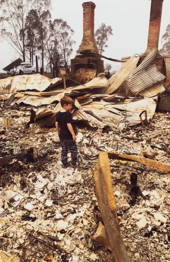 Their youngest son Jack standing in the spot which was once his bedroom. Picture: Supplied