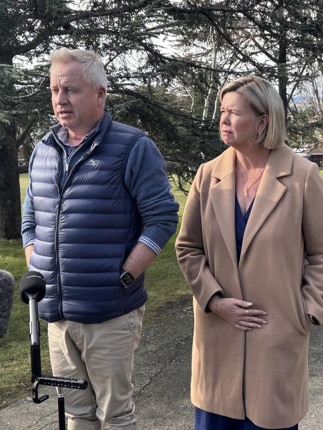 Premier Jeremy Rockliff and former federal Bass MP Bridget Archer