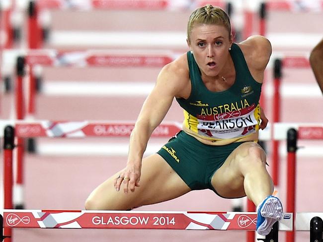 Sally Pearson competing at the Glasgow 2014 Commonwealth Games. Picture: Dean Lewins