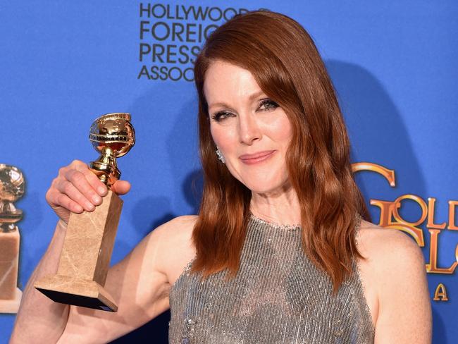 Julianne Moore, winner of Best Actress in a Motion Picture — Drama for Still Alice.