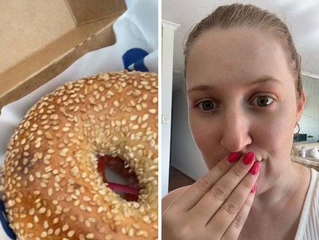 ‘Shocking’ price of bagel at Sydney cafe leaves Aussies horrified. Picture: TikTok