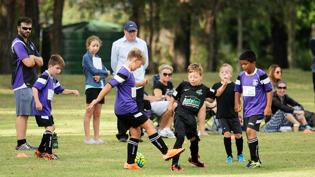 One of the first games under the Sydney Hills Football Association season last year. Picture: Justin Sanson