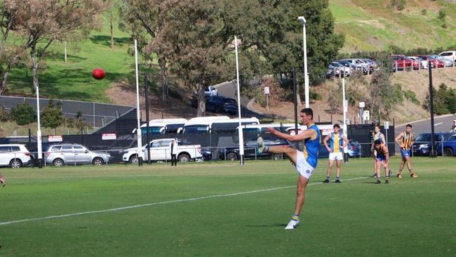 Luke Lloyd fires at goal.