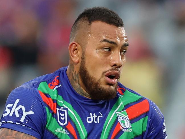GOSFORD, AUSTRALIA - MARCH 19: Addin Fonua-Blake of the Warriors during the round two NRL match between the New Zealand Warriors and the Newcastle Knights at Central Coast Stadium on March 19, 2021, in Gosford, Australia. (Photo by Ashley Feder/Getty Images)