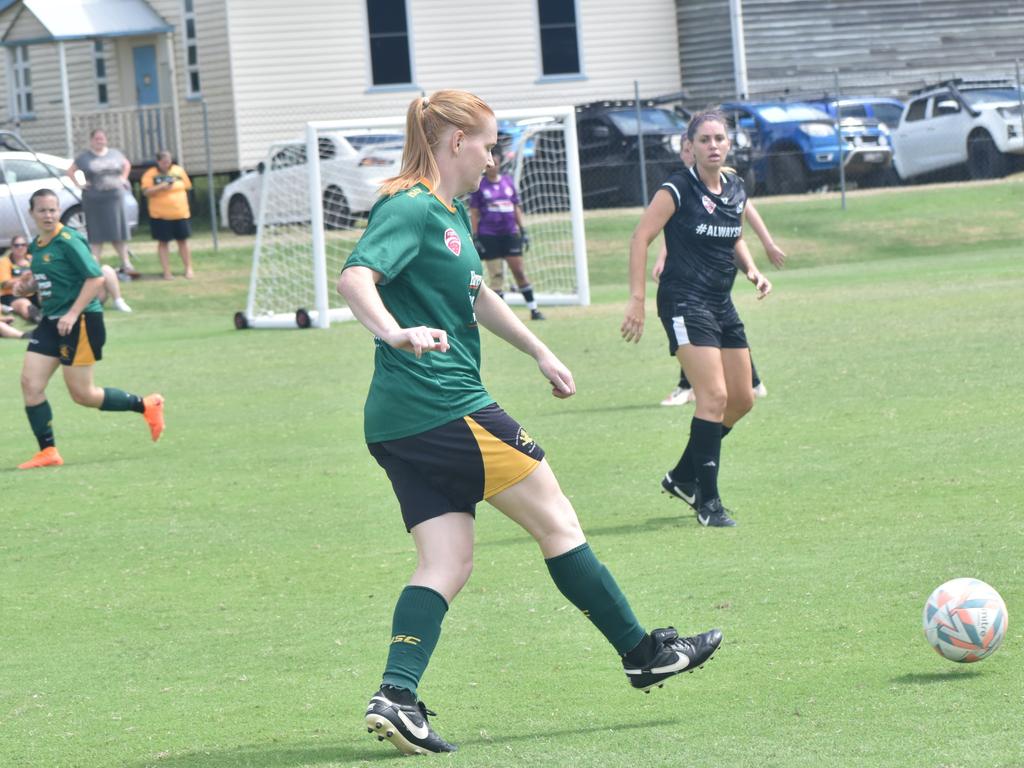 Frenchville Football six-a-side carnival, women's A final, Central versus Mackay Lions, at Jardine Park, Rockhampton, February 25, 2024.