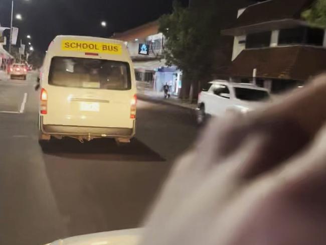 Screengrabs from a series of videos of Indigenous students - no older than 12 - from Yipirinya school in Alice Springs who allegedly stole a school bus from their own school and took it for a joy ride at the end of 2022.