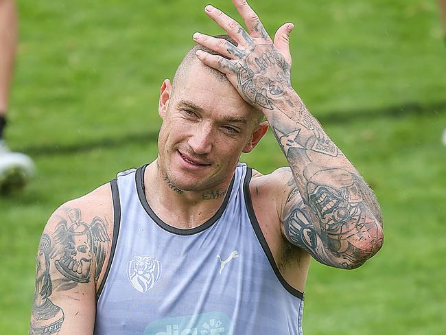 Richmond FC training at Punt Rd oval. Dustin Martin at training. Picture: Ian Currie