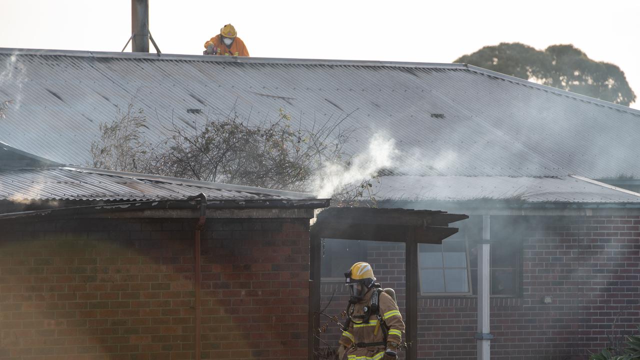 Smoke could be seen coming out the home on Greyjoy Rd, Charlemont. Picture: Brad Fleet