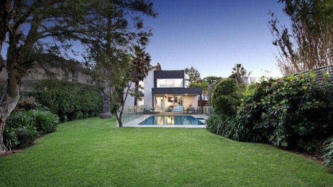 The swimming legend’s home features a swimming pool.