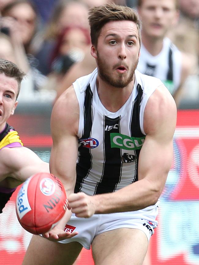 Tom Phillips in action for Collingwood. Picture: Michael Klein