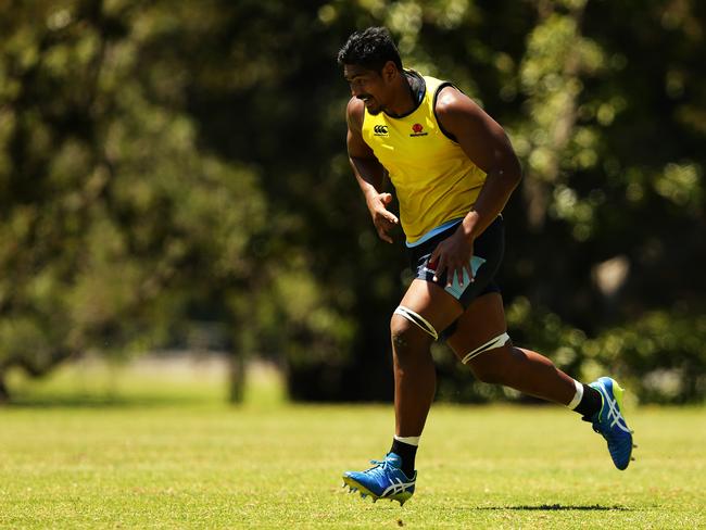 Will Skelton sweats it out during pre-season. Picture: Brett Costello