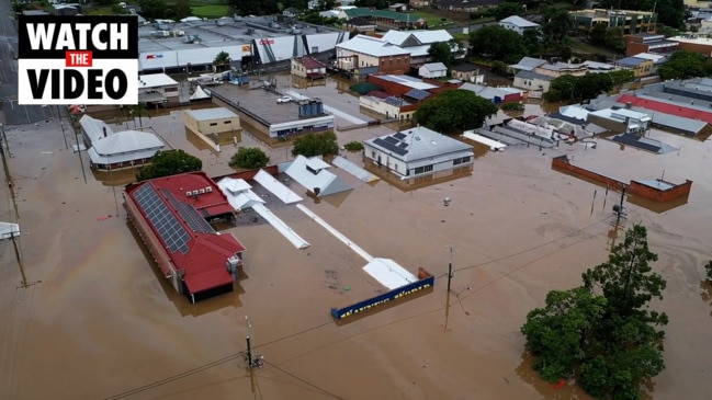 Gympie flood damage from the air