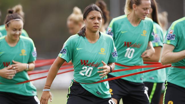 Sam Kerr will lead the line for the Matildas again.