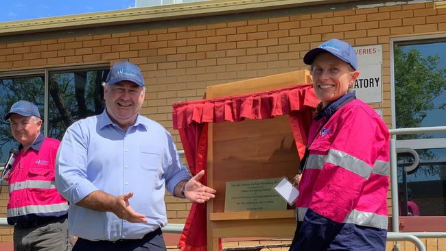 TIME OF CHANGE: Bundaberg mayor Jack Dempsey with Utilitas CEO Fiona Waterhouse at the official opening of the Bundaberg bioHub industrial park.