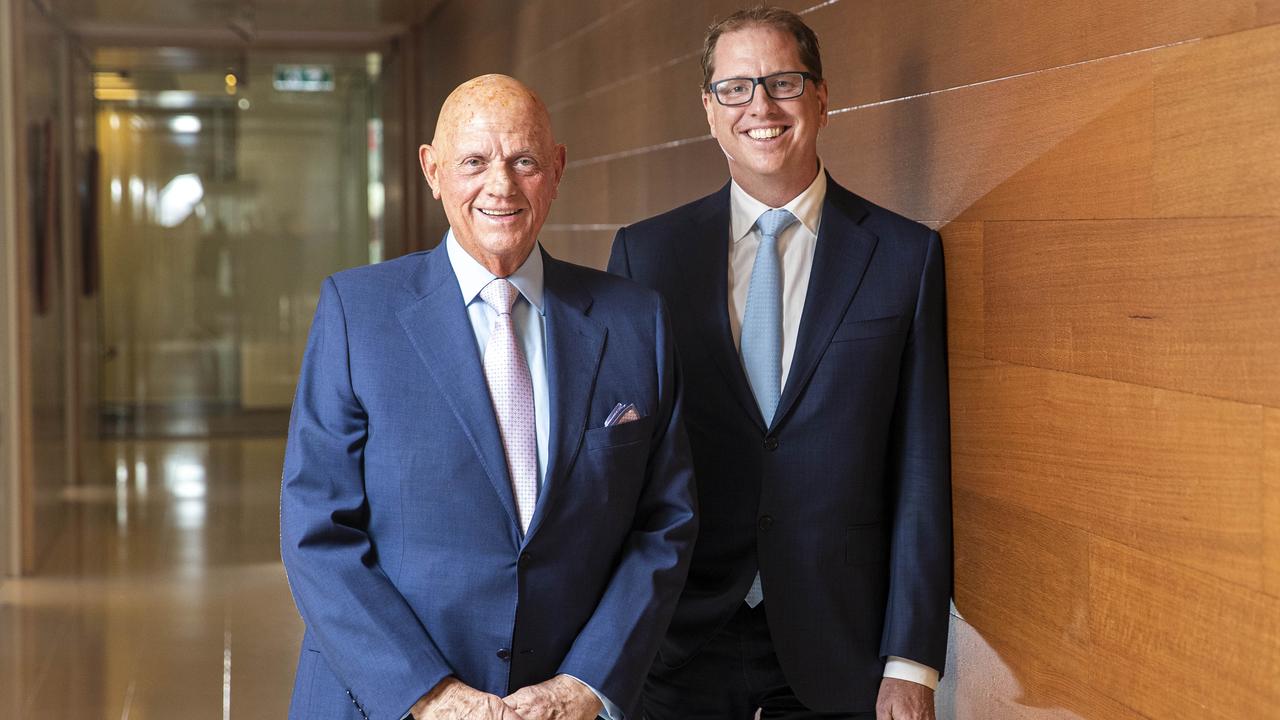 Chairman of Premier Investments, Solomon Lew, with Richard Murray. Picture: Aaron Francis