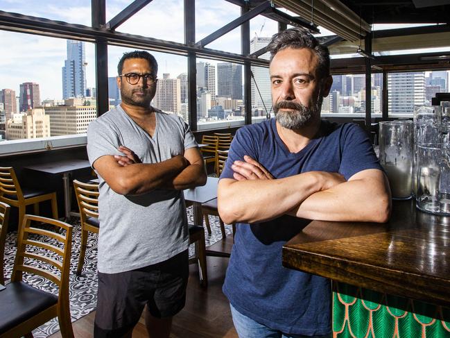 Restaurant co-owners Gehan Rajapakse and Theo Roussos. Picture: Aaron Francis